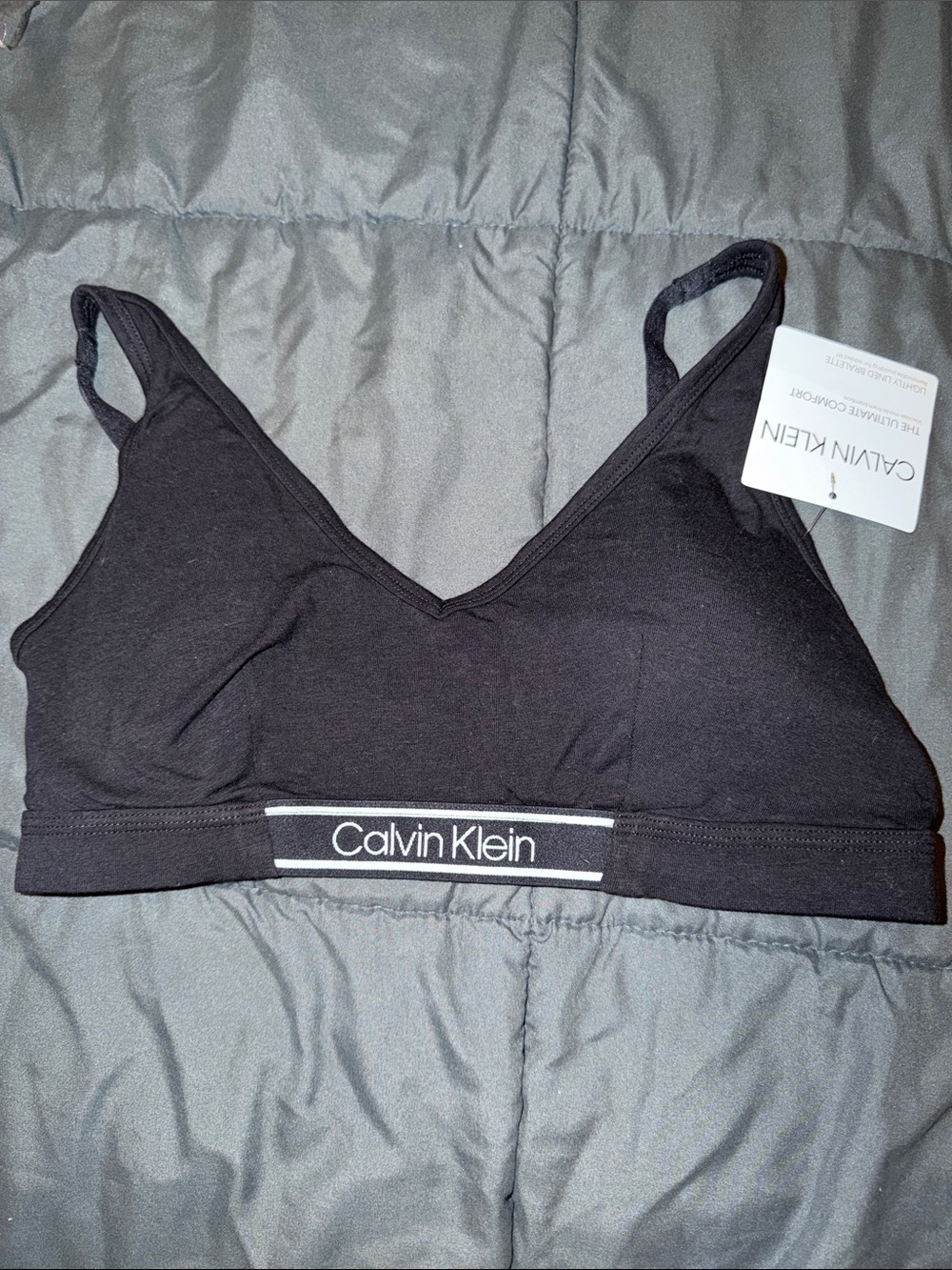 Calvin Klein Black Wireless Logo Bralette